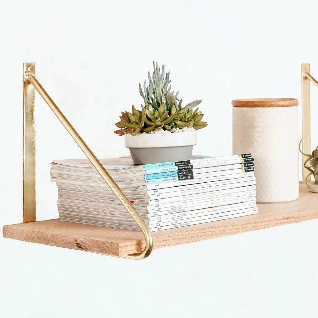 Hairpin Shelf Brackets 2 Rod Brackets Shelf Holder Triangle Brass Wall