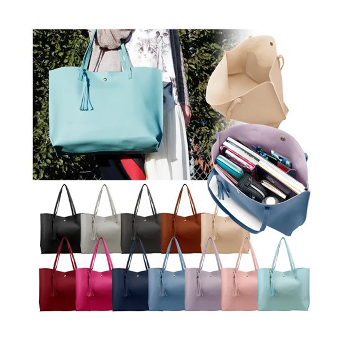 

Fashion trends ladies tote bag Tassels pu leather ladies shoulder purse handbags for women