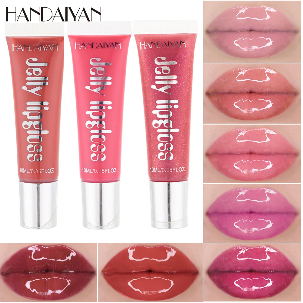 

Haidaiyan 2019 best selling Colorful 12 colors glitter shiny moisturizing make up Soft Tube Lip Gloss