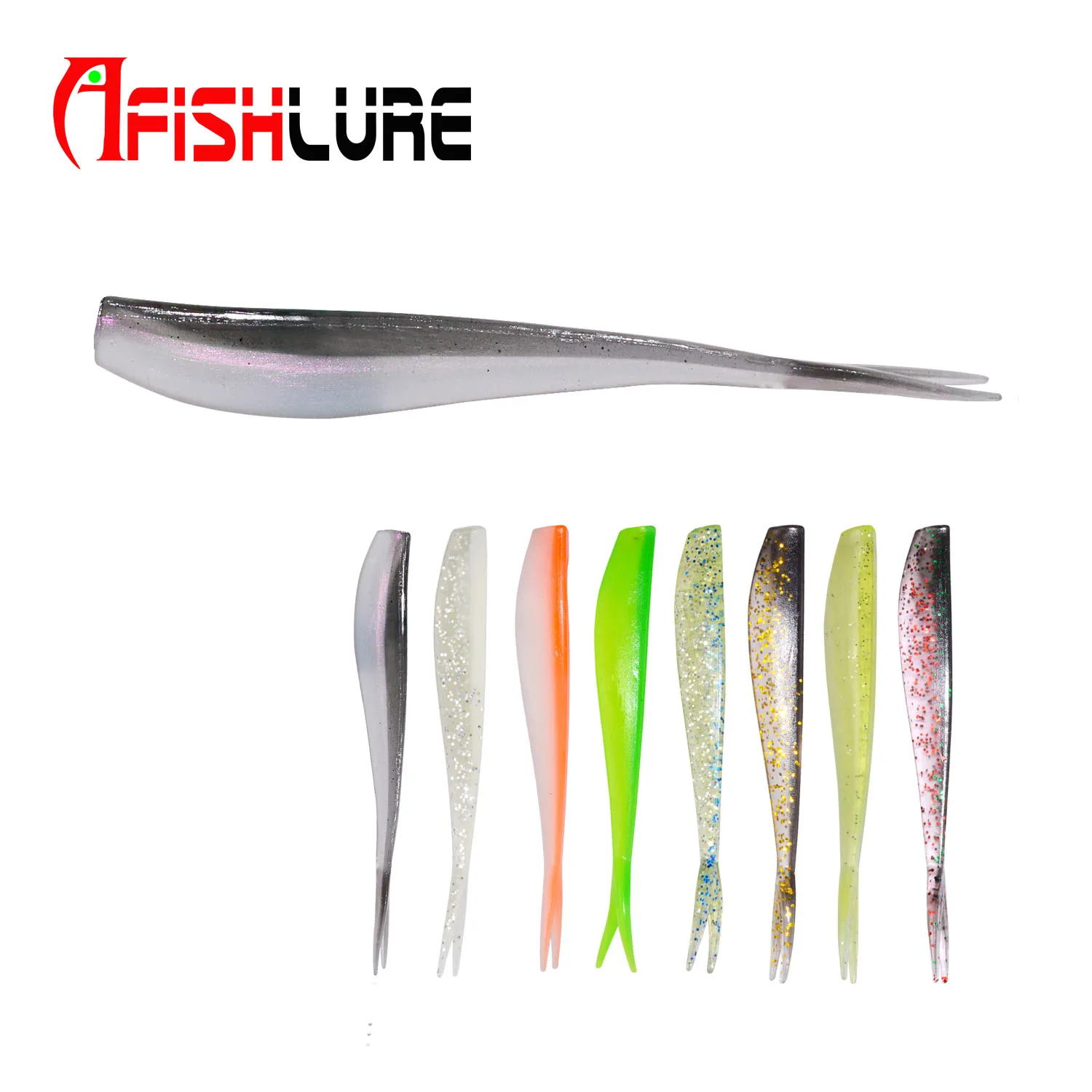 

Soft Fishing Worms Bait Double Forked Tail Grubs 70mm 1.3g Fork Shape Tail Lures Forked Tail Grubs Plastic, 8 colors for choice