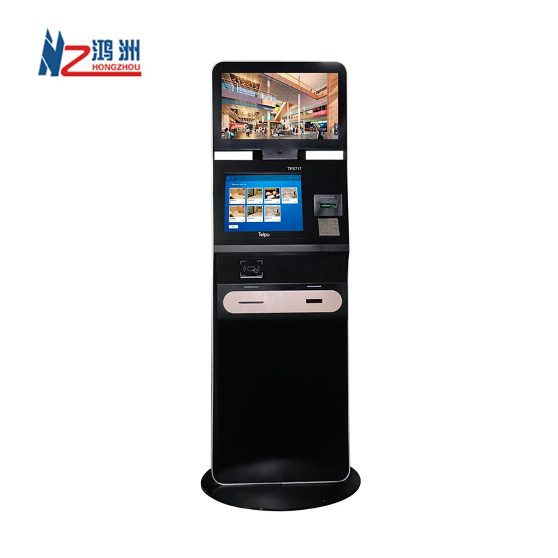 Automatic Touchscreen cashless smart self hotel check in kiosk with POS system