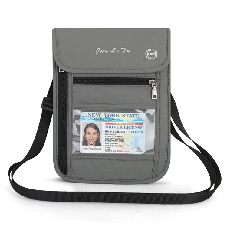 

Fashion Custom Waterproof Nylon Travel Passport Bag Passport Clear Plastic Holder Bag, As picture