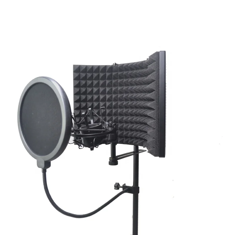 

Factory OEM microphone shield acoustic reflection condenser microphone studio with soundproof filter for recording