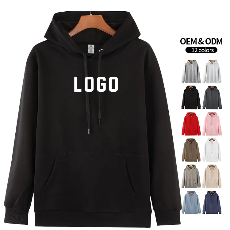 Men's Custom Embroidered Screen Cotton Hoodies Sublimated Blank Polyester Cotton Sweatshirts Plain Hoodie & Sweatshirt