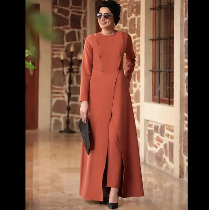 

2021 new muslim abaya kaftan style long gown dress for women elegant wear plus size design muslim dresses