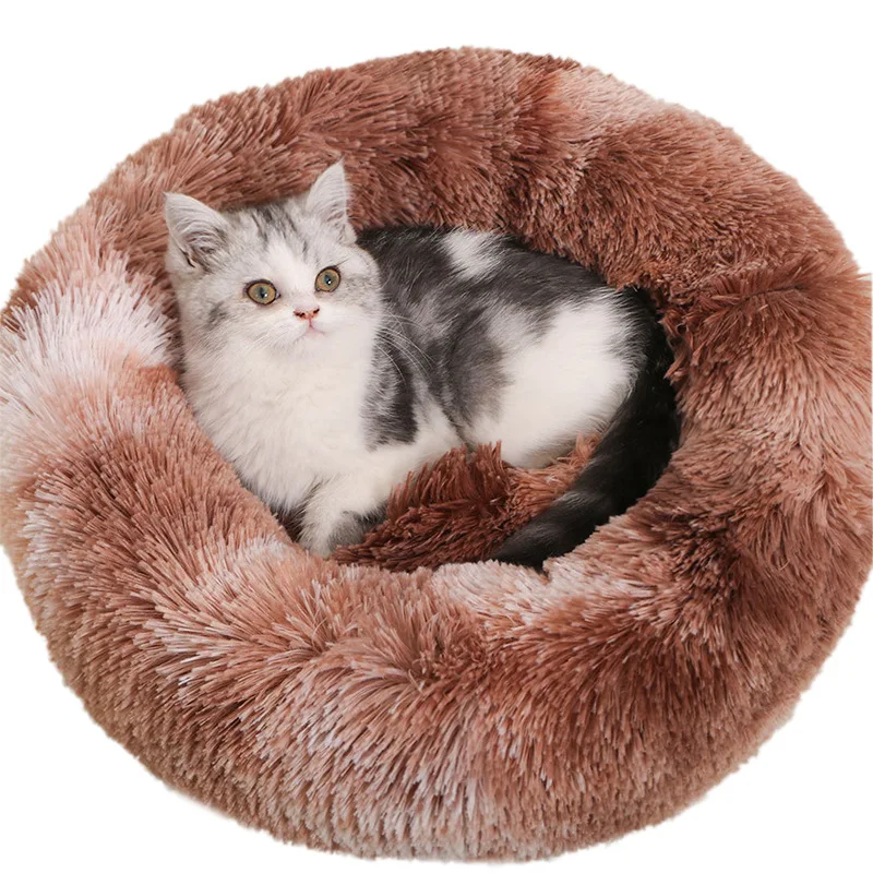 

Sleep Soft Cat Donut Dog Bed Warm Round Space Saving Pet Bed Dog Cushion Mat Washable House, Customized color