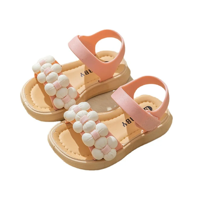 

Girls sandals cartoon new children's summer baby sandals girls children's shoes children's non-slip soft-soled princess shoes, Black pink orange