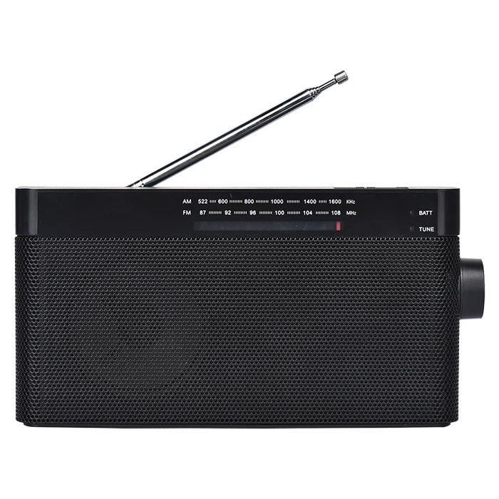 

Large Tuning Knob Home use Best Reception Portable Radio AM FM, Black/customized