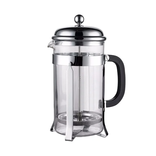 

French-style coffee hand pot electric manual coffee pot 360ML stainless steel coffee pot with lid and handle, White