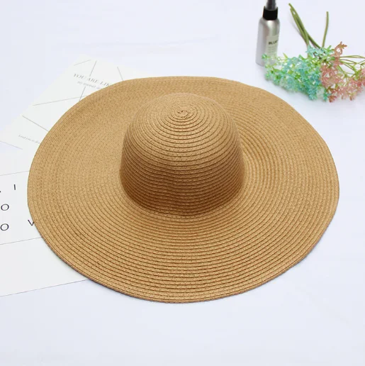 

Wholesale Fashion Summer Beach Holiday Sunscreen Big Straw Hat Men Women