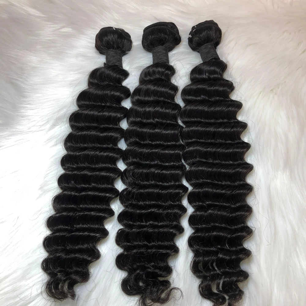 

Virgin cuticle aligned hair mink brazilian hair ,10a grade virgin brazilian hair bundles deep body wave, Natural color