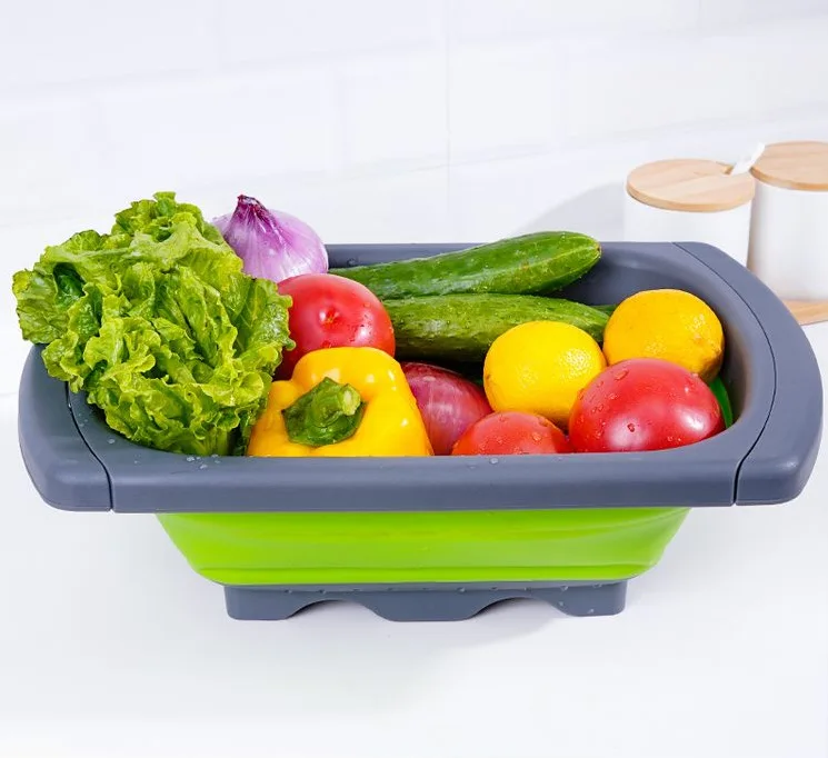 

adjustable drain washing fruit telescopic Sink fliter Storage Rack hoder shelf for Kitchen bathroom, Blue,pink