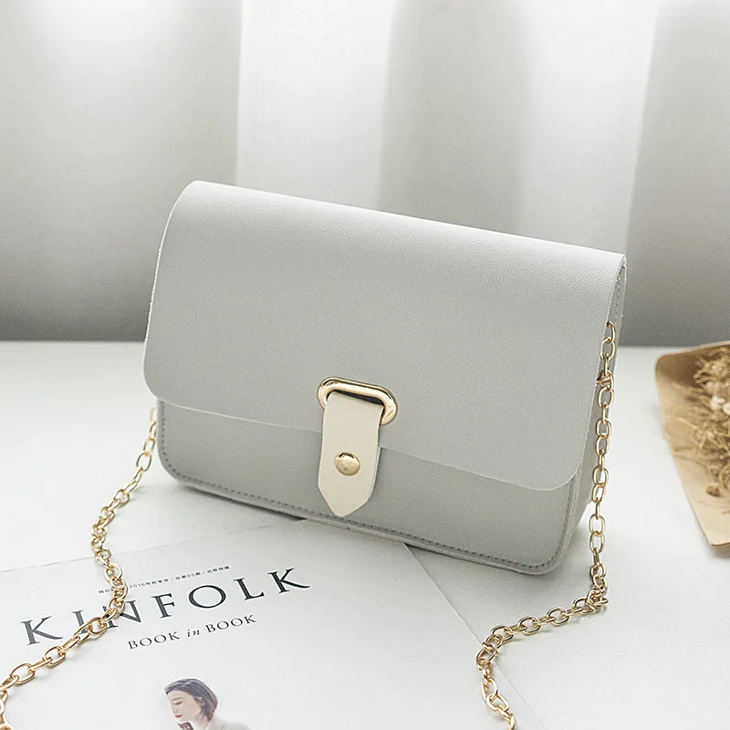 

Factory direct sale solid color hugh single shoulder messenger mobile phone chain female bag, Black