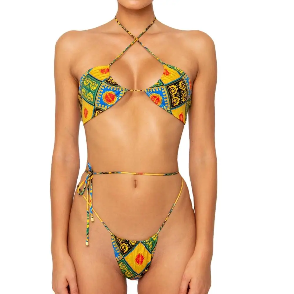 

K Jenner bikini summer swim women printed swimwear Brazilian bikini set women swimsuit, Picture colors