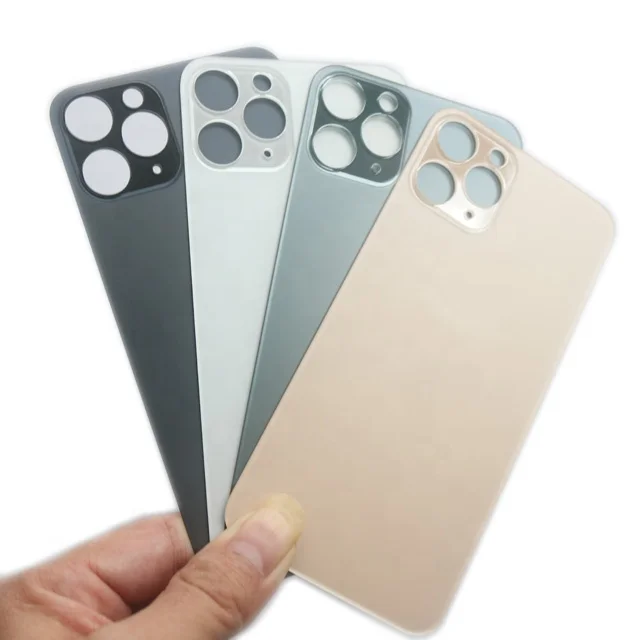 

YWangSen big hole Back Glass Cover For iPhone11 12ProMax Battery Rear door, Various colors
