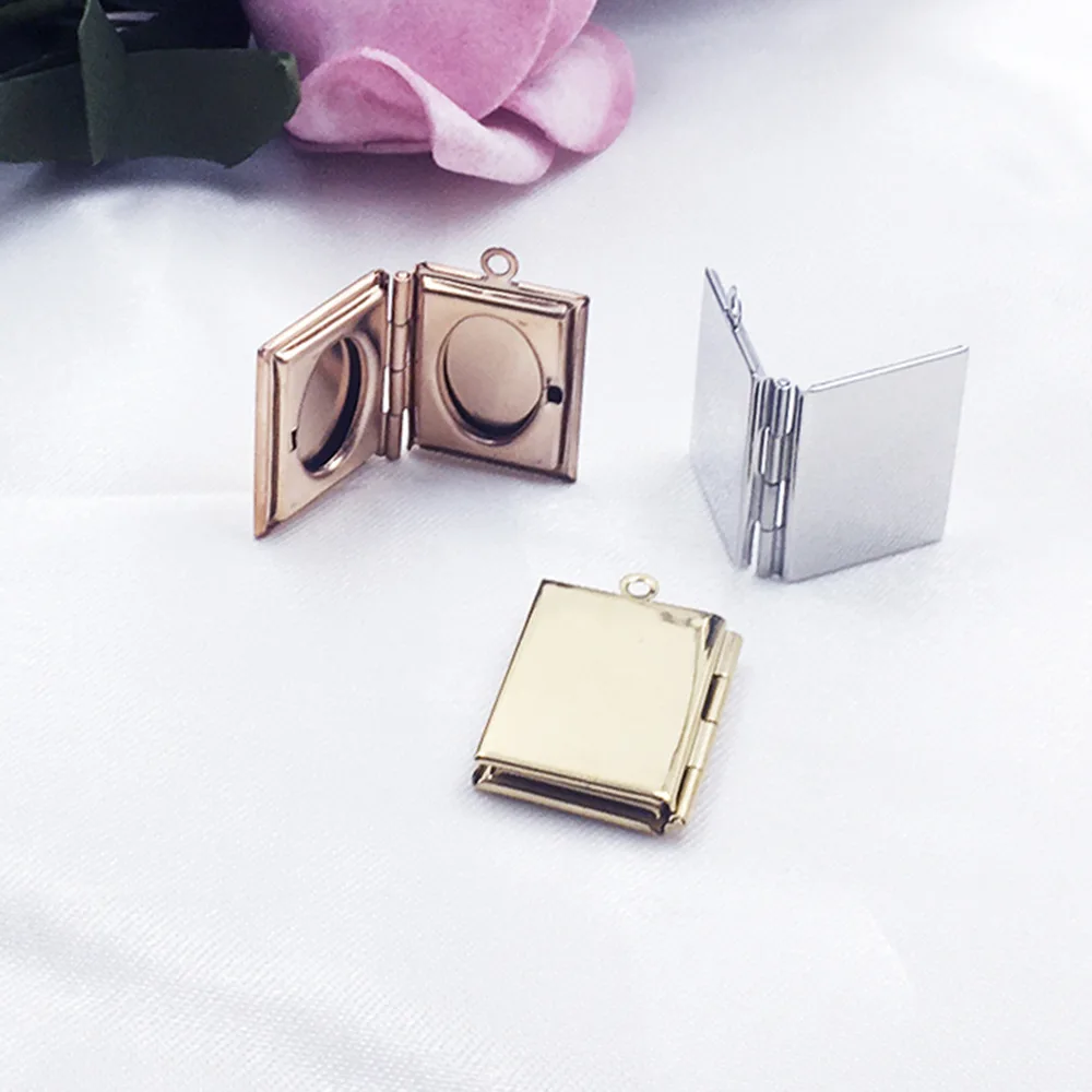 

Customized High Polish Stainless Steel Book Shape for DIY Photo Locket Pendant Necklace