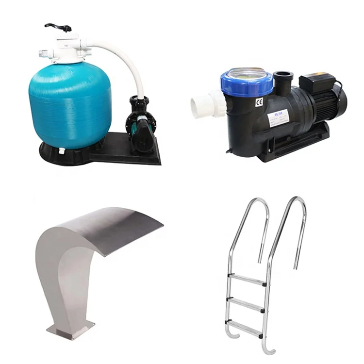 Swimming pool equipment set accessory with pool filter pump fittings