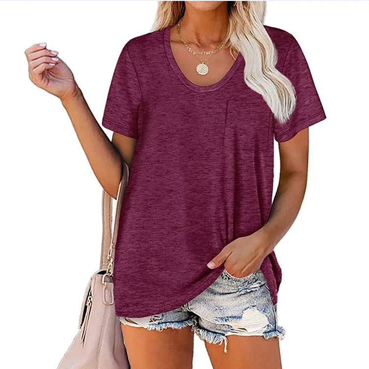 

Women's T-shirts New Arrivals Solid Color Short Sleeve T-shirts ladies blouse