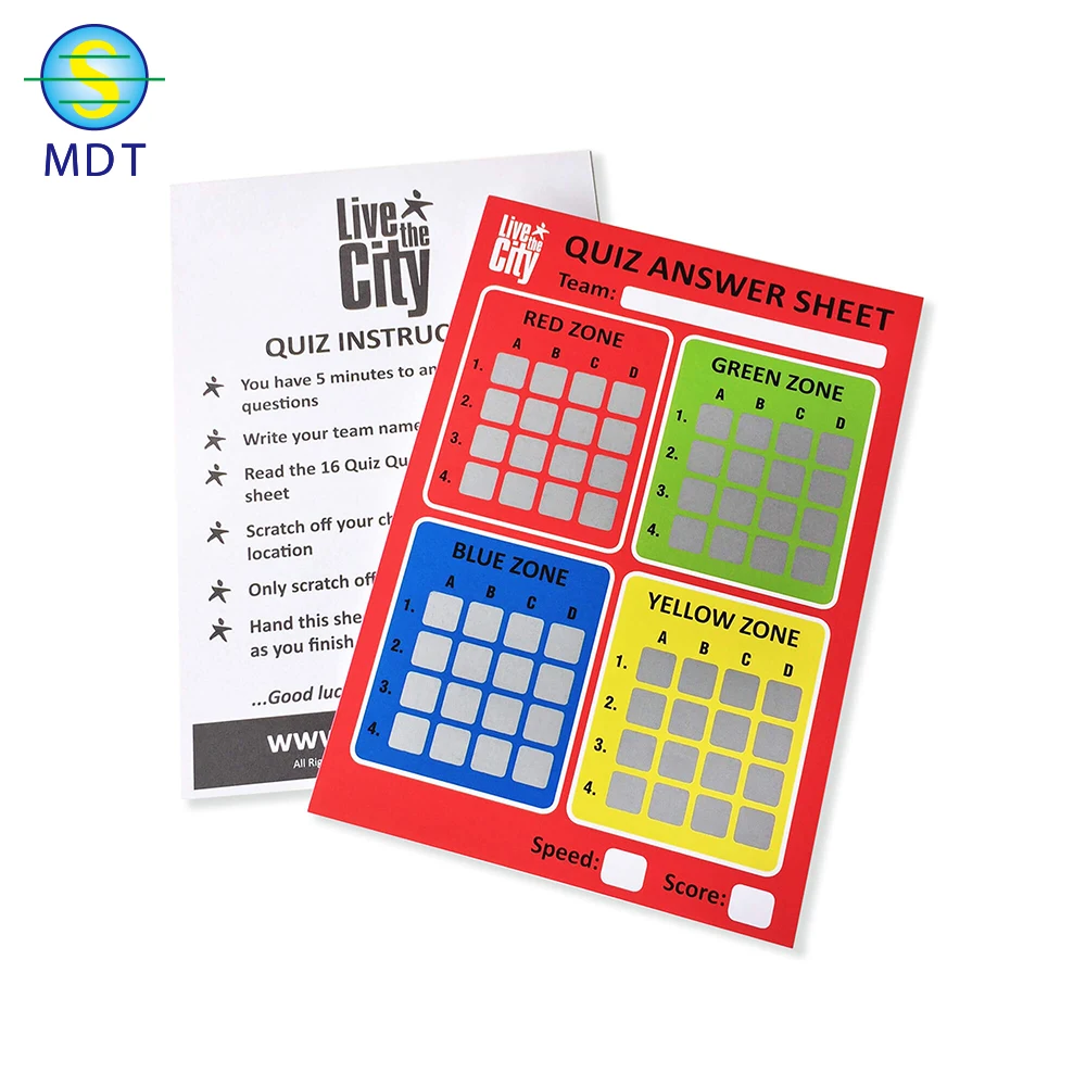 

Mdt M plastic pvc scratch off card, Cmyk color or pantone color