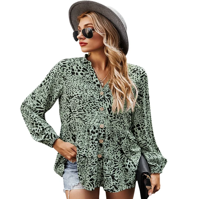 

2021 new style Elegant woman blouse ladies' long blouses & tops, Picture color