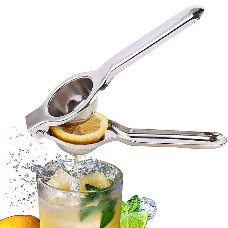 

Manual Orange Citrus Lemon Fruit Juicer Pomegranate Handheld Press Stainless Steel Lime Juicer Squeezer, Silver