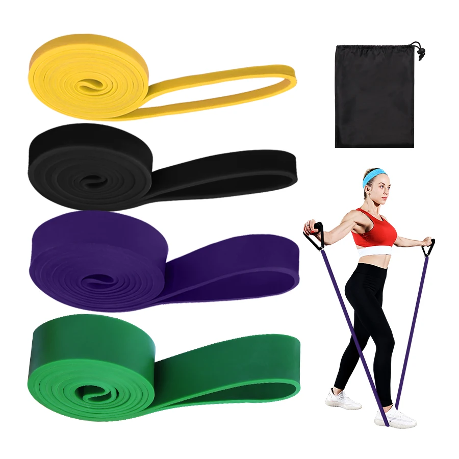 

Free Sample Natural Rubber Strength Training Exercise Band With Pilates Bar Kit Indoor Gym Power Pull Up Assist Band, Multicolor