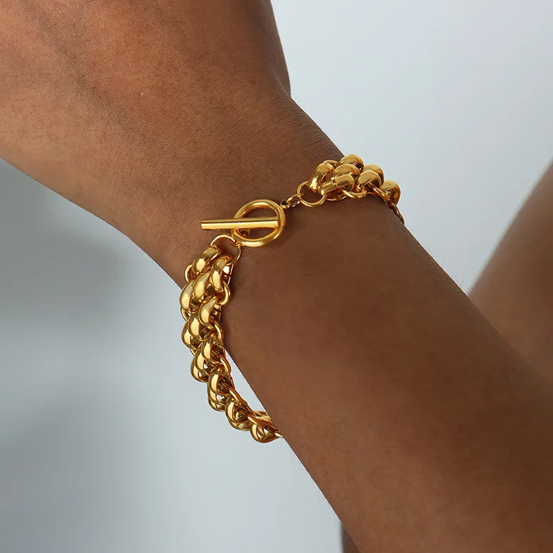 

Neck Chain Cool Wind Thick Chain Ot Buckle gold charms designer fine fashion chocker necklace jewelry sets bracelets