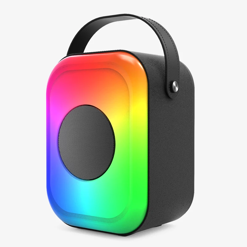 

RGB Bluetooth Speakers Box 5.0 Wireless Portable Speaker With Handle For Party Outdoor Music Player Speaker With Led Lights 2022, Black red blue