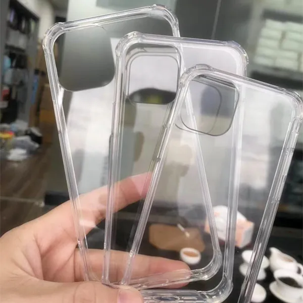 

Shockproof Transparent Acrylic PC TPU Hard Phone Case For iPhone 12 Mini 11 pro XS Max 678 Plus XR S21 Ultra S30 + Phone Cover