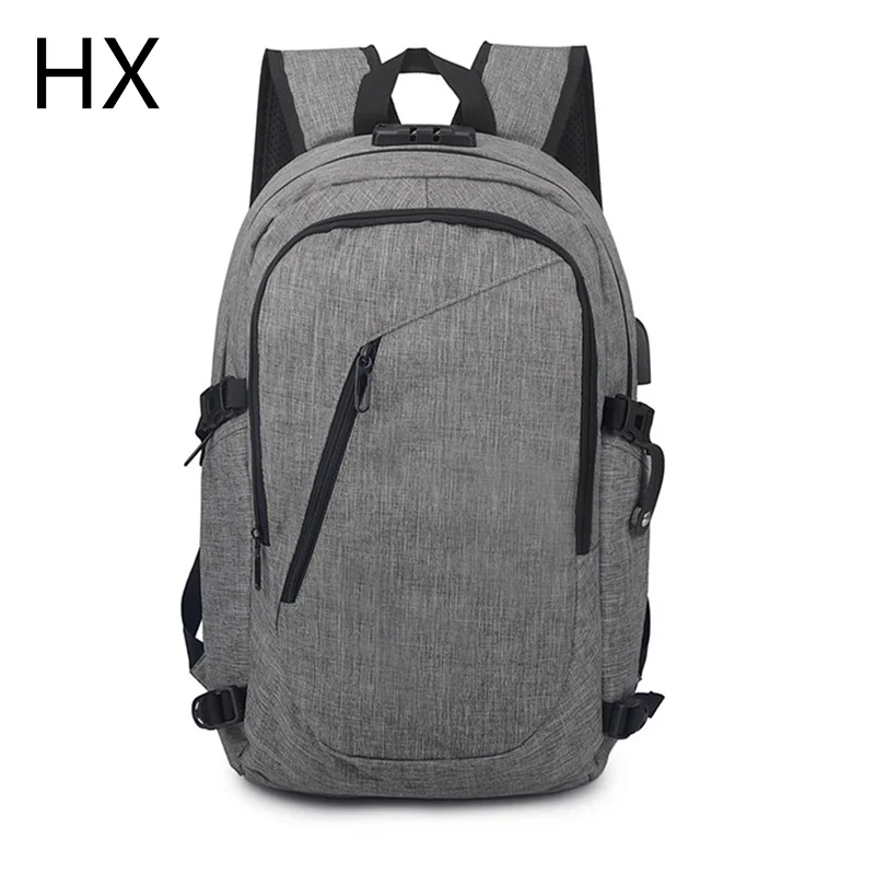 

water proof USB charging custom made wholesaler grey laptop school other casual sports backpacks bags for man, Customized