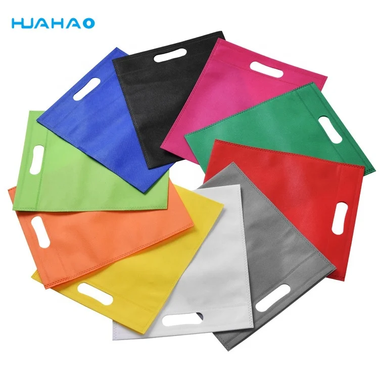 

Wholesale Eco-Friendly Customized Promotional Customs Recycled Shopping Die Cut Non Woven Bag, 12 colors avaliable