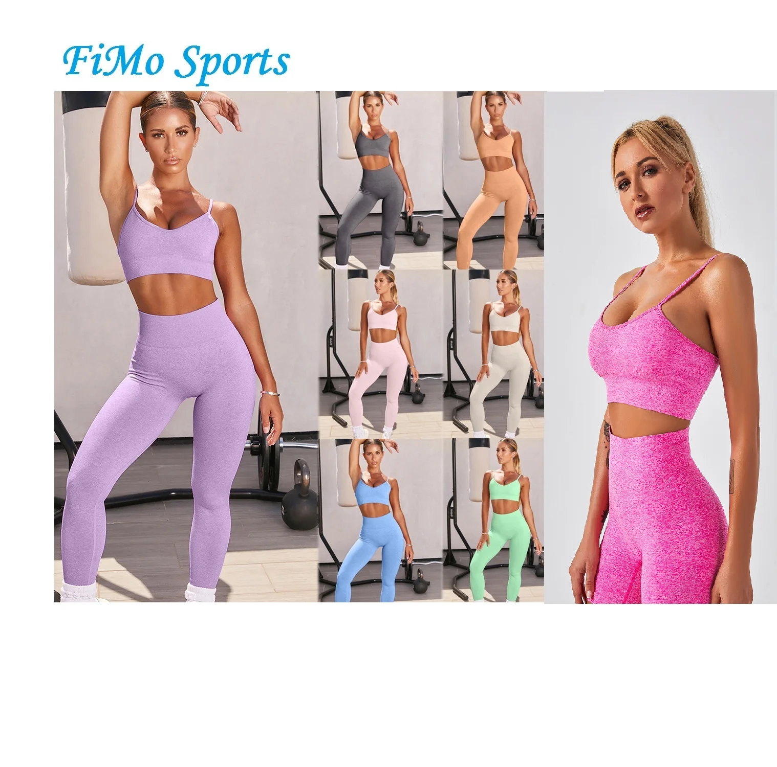 

Wholesale Workout Clothing Custom Yoga Set Women Active Gym Bra And Compression Leggings Sets, Customized color