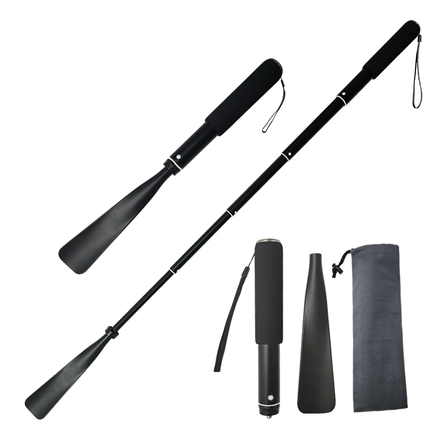 

2021 New design amazon hot metal Delicate and cabinet convenient portable telescopic suitable for most people's shoe horn, Black