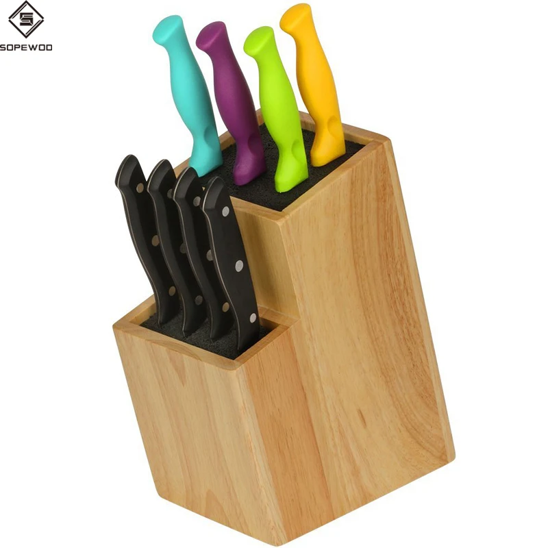 

Wholesale custom bamboo wood universal kitchen knife blocks