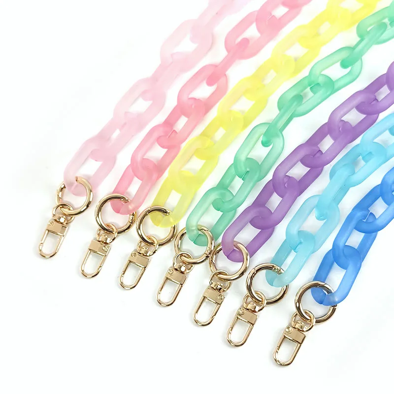 

Meetee B-C147 Candy Color Vintage Frosted Acrylic Resin Handmade Removable Handbag Decorative Shoulder Bag Chain