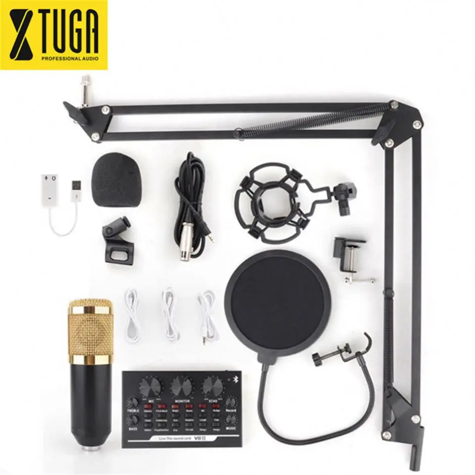 

Gold Supplier Recording Microphone Music Recording With Pop Filter, Black