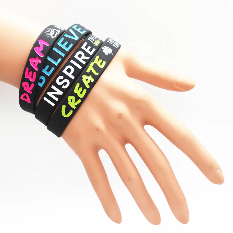 

Fast shipping Religious inspirational bracelet silicone High quality Inspire Creative Believe Dream Wristband