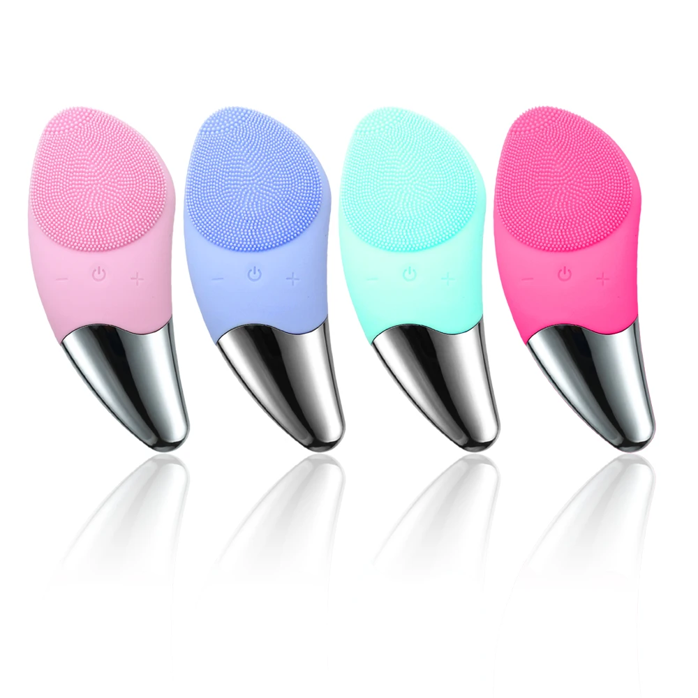 

Mini Electric Facial Cleansing Brush Silicone Sonic Face Cleaner Deep Pore Cleaning Skin Massager Face Cleansing Brush Device