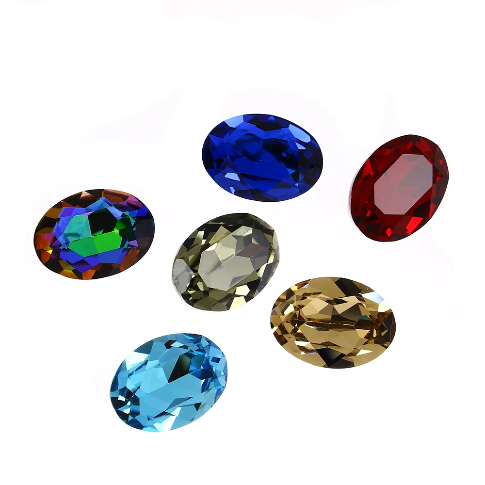 

Dongzhou Crystal 14*10/18*13/25*18/30*20/39*29mm Oval Light Peach Silver Plating Point Back Crystal Stone