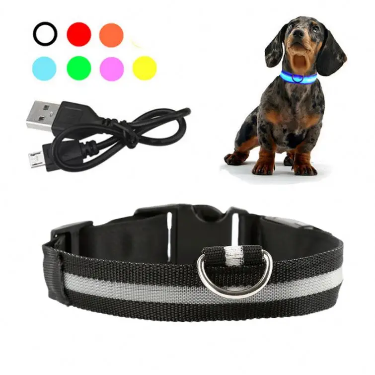 

Light Rechargeable Flashing De Perro Con Gps Y Luces Collares Para Perros Led Dog Collar With Usb Cable