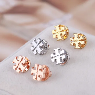 

18K Customization Upscale Fashion Classic Letter T Stainless Steel Metal Earrings Women