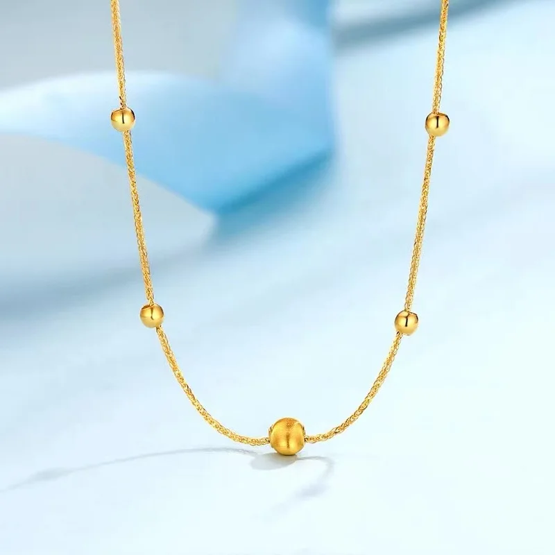 

Carline 18k Real Gold Beads Initial Necklace Minimalist Oem Gold heart flower Luxury Waterproof Jewelry for Women