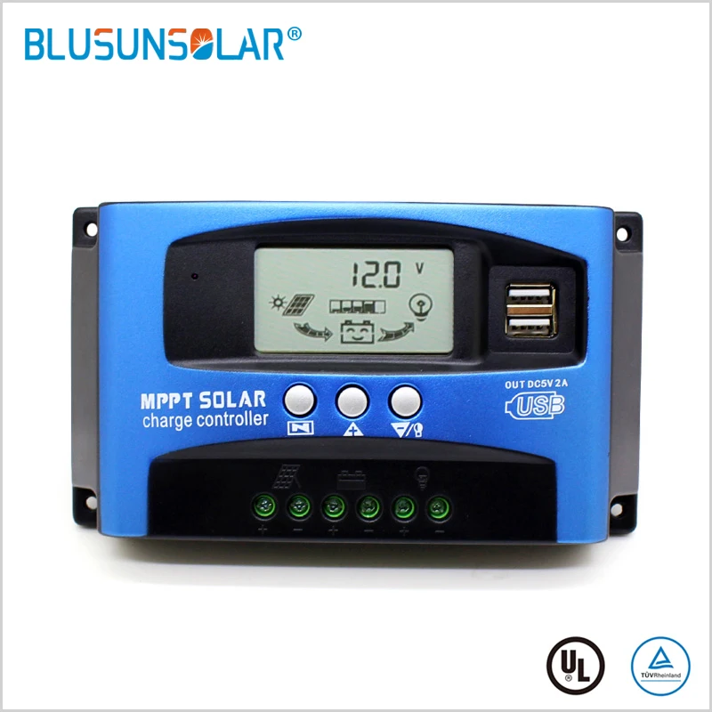 contrôleur de charge solaire MPPT écran LCD Y&H 40A Contrôleur de charge du régulateur du panneau solaire 12 V/24 V avec double port USB 