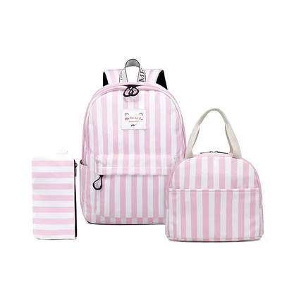 

Well made simple cut kids school bags lunch bags fashion childrens backpack school bags set for girls wholesale, 2 colors