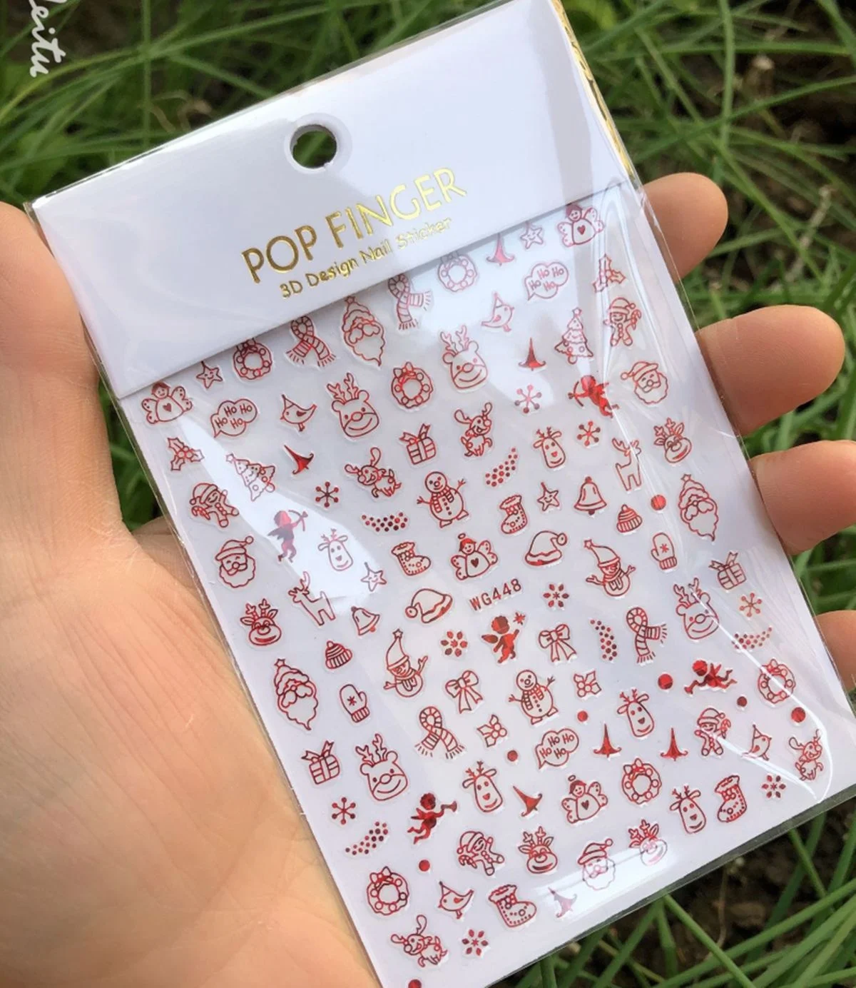 

Paso Sico Winter Popular Design Christmas Stickers Snow Cute Man 3D Nail Art Decals Adhesive Stickers