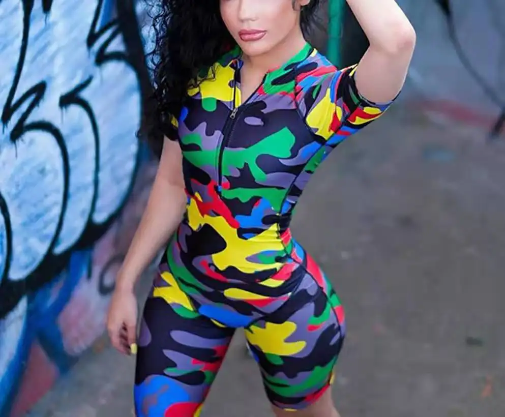 
Wholesale custom Bodycon Stretchy Oversize Shorts Rompers Adult Oversize Pajamas For Women 
