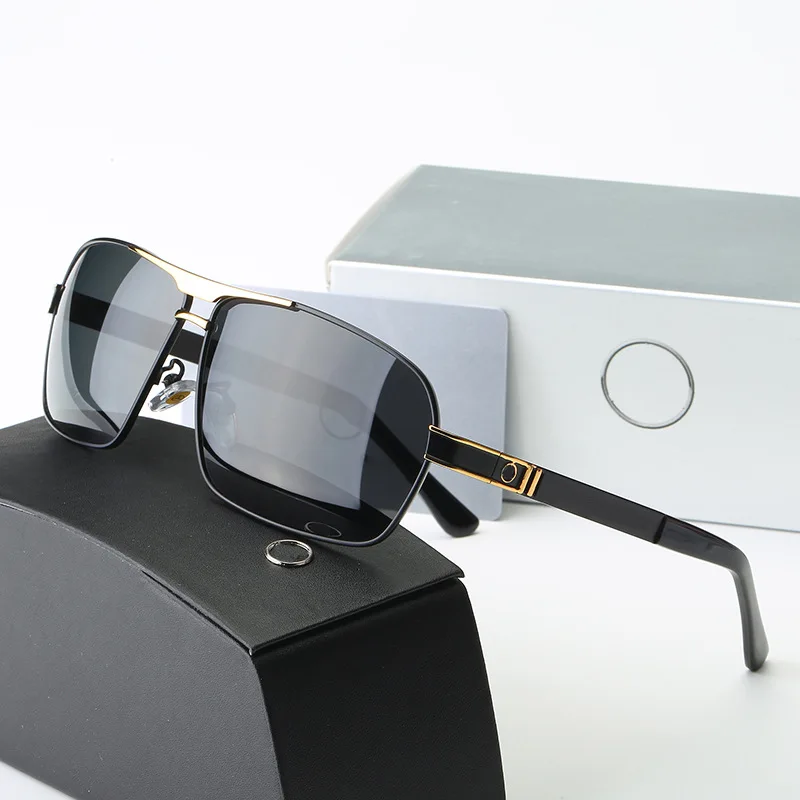 

2021 Retro Glasses Men Classic Polarized Sun Glasses For Men Driving TAC Metal Frame Glasses UV400 Cat 3