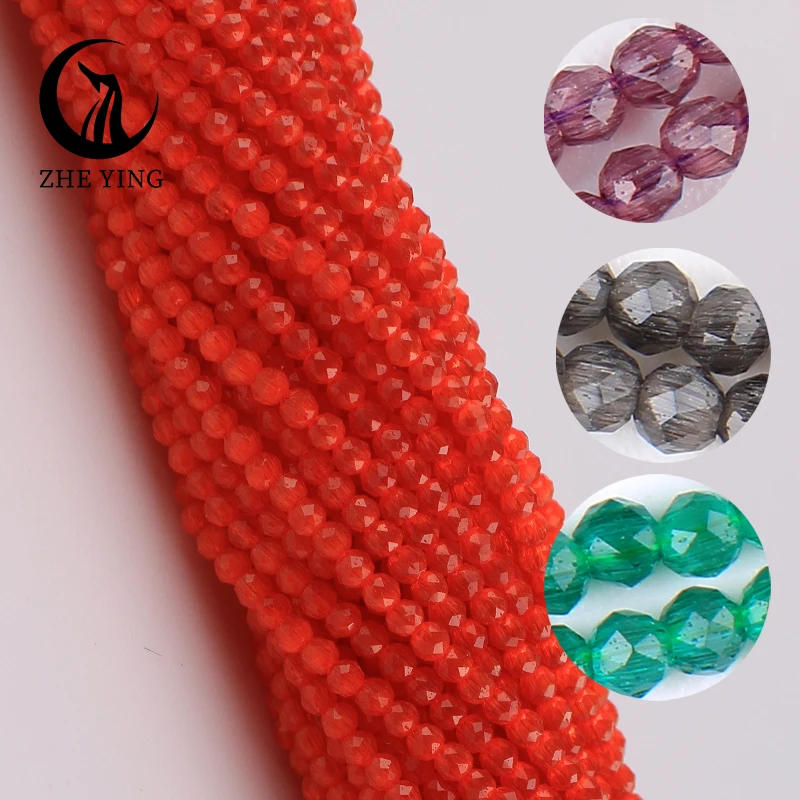 

Zhe Ying Wholesale 2mm cats eye faceted glass beads 6.orang green Chinese opal rondelle faceted crystal beads for jewelry making, 14 colors(contact me for color chart)