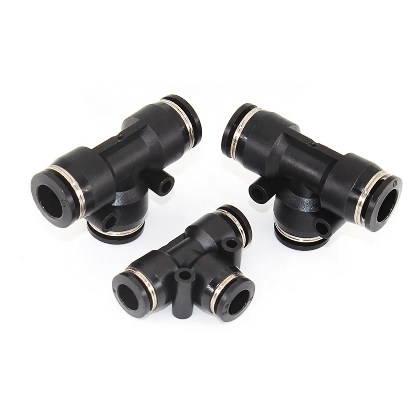 

air pipe connectors Plastic quick connect tee tube jointsair hose fittings PE pneumatic connector pneumatic quick coupling