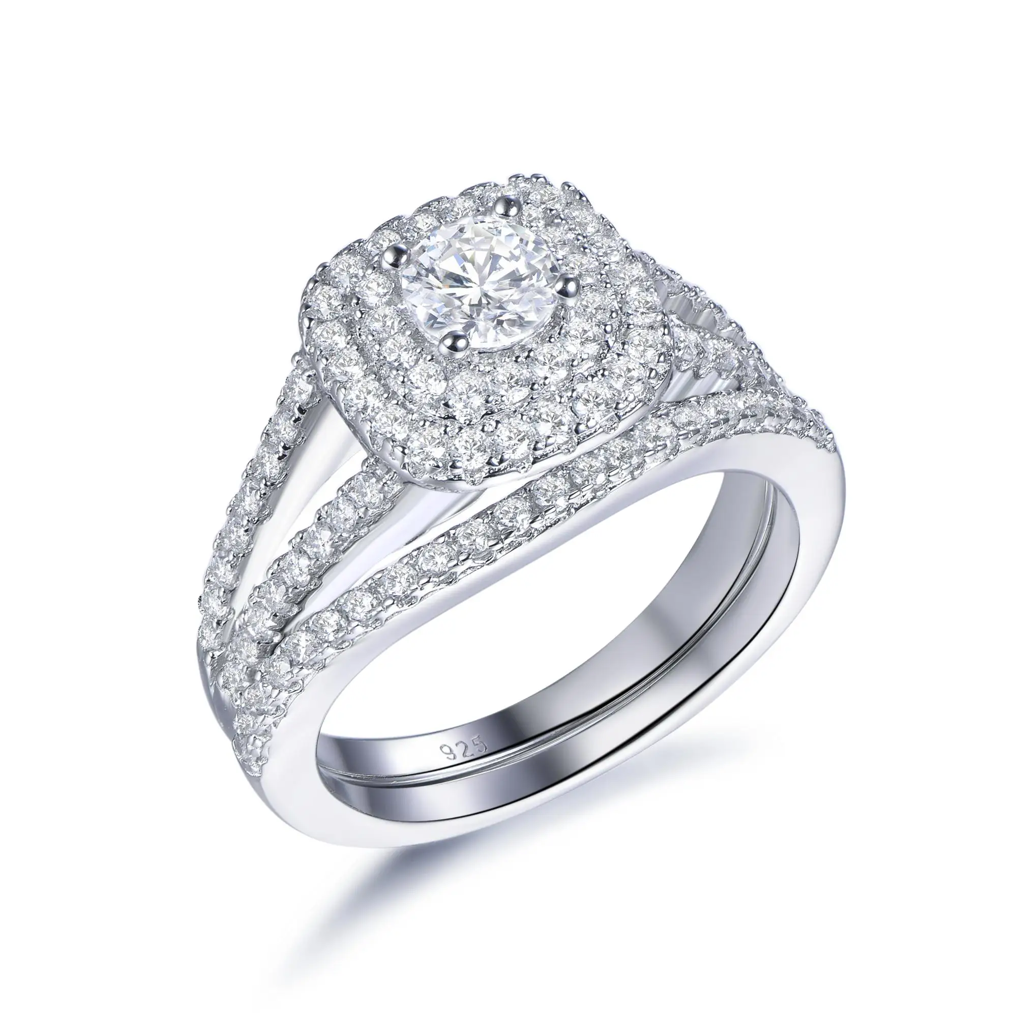 

Size 6 7 8 Sterling Silver Ring Wholesales Jewelry Iced Out White Gold Plated with CZ Ring